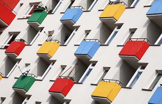 Colourful apartments