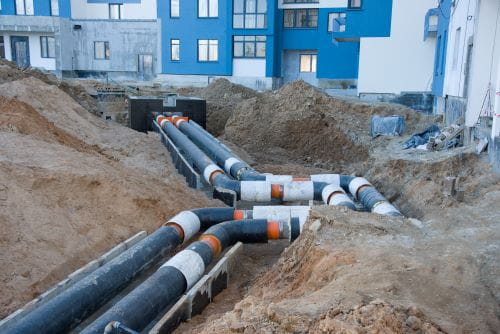 Heat network pipes underground