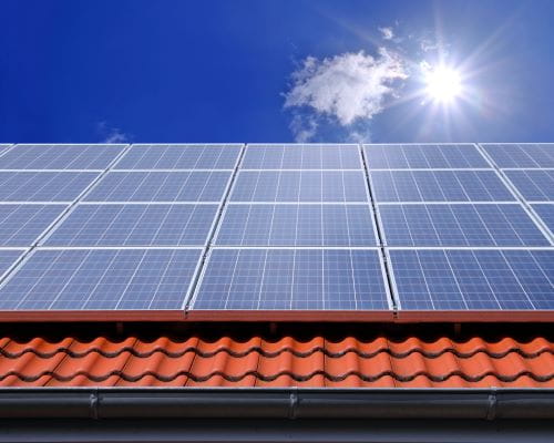 Solar panels on a roof