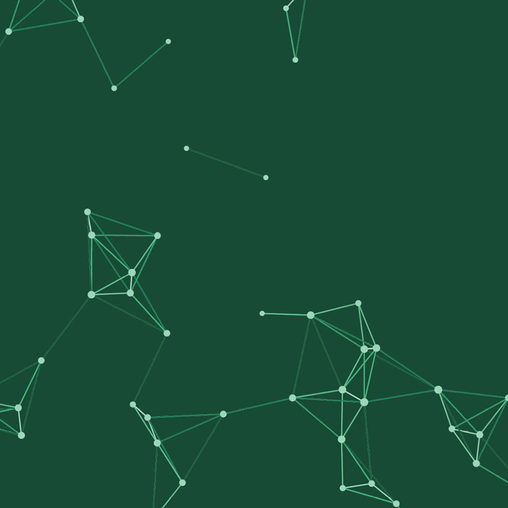 green background with white abstract imagery