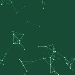 green background with white abstract imagery