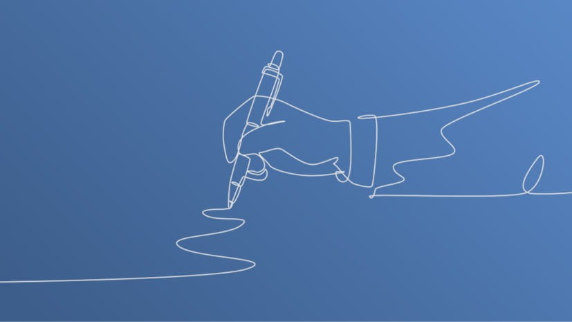 Writting pen line drawing