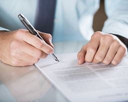 Signing a contract