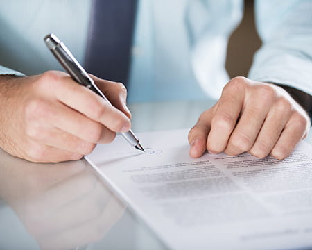 Signing a contract
