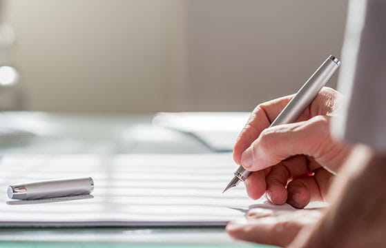 Signing a contract