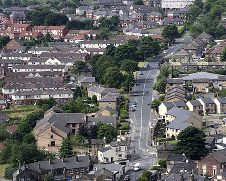 Birdseye view of a street
