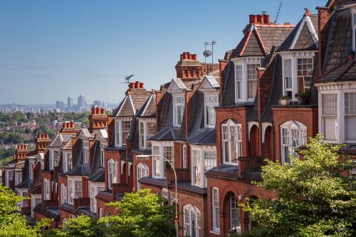 A photo of the exterior of terraced houses